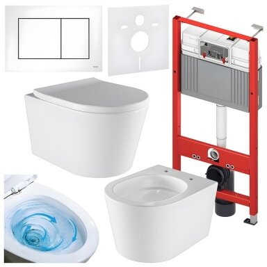 WC KOMPLEKTAS SU POTINKINIU RĖMU IR MYGTUKU WC157
