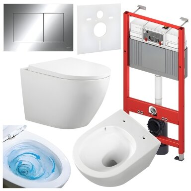 WC KOMPLEKTAS SU POTINKINIU RĖMU IR MYGTUKU WC174