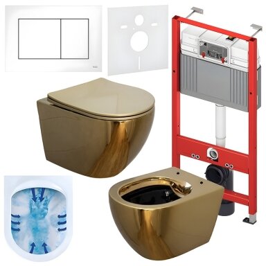 WC KOMPLEKTAS SU POTINKINIU RĖMU IR MYGTUKU WC135