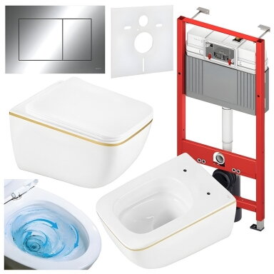 WC KOMPLEKTAS SU POTINKINIU RĖMU IR MYGTUKU WC302