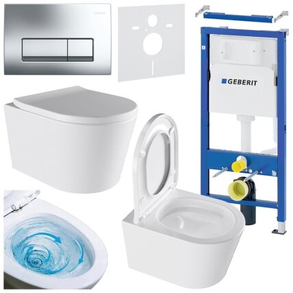 WC KOMPLEKTAS SU POTINKINIU RĖMU IR MYGTUKU WC10
