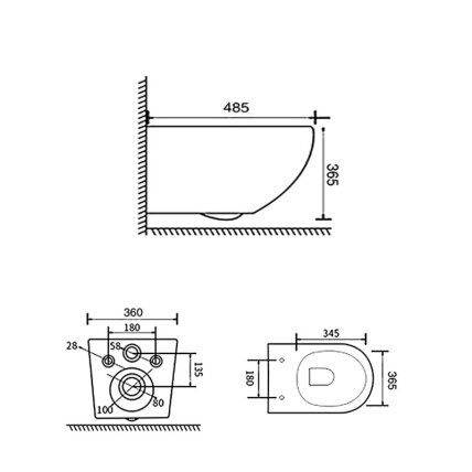 WC KOMPLEKTAS SU POTINKINIU RĖMU IR MYGTUKU WC212 22
