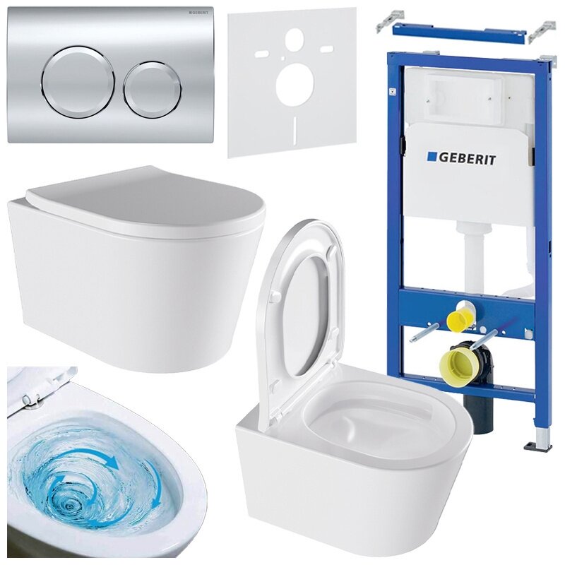 WC KOMPLEKTAS SU POTINKINIU RĖMU IR MYGTUKU WC7