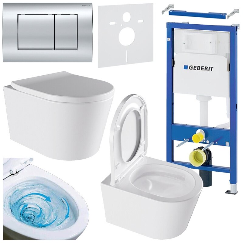 WC KOMPLEKTAS SU POTINKINIU RĖMU IR MYGTUKU WC9