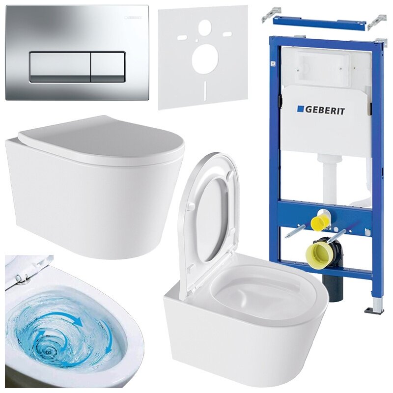 WC KOMPLEKTAS SU POTINKINIU RĖMU IR MYGTUKU WC10