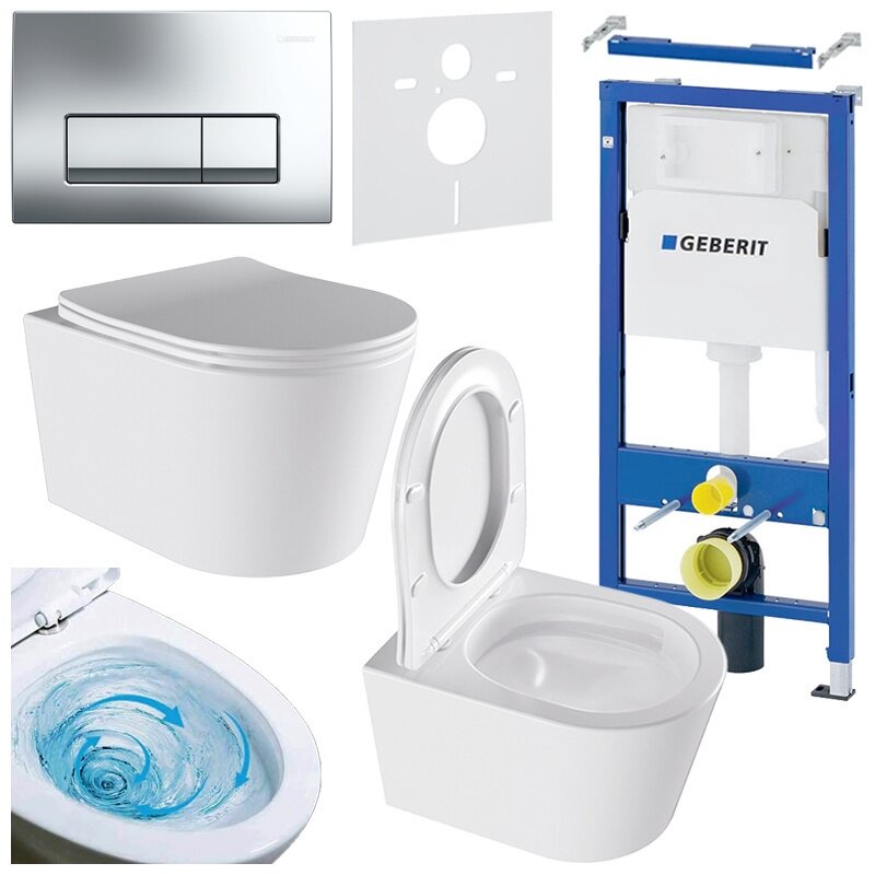 WC KOMPLEKTAS SU POTINKINIU RĖMU IR MYGTUKU WC16