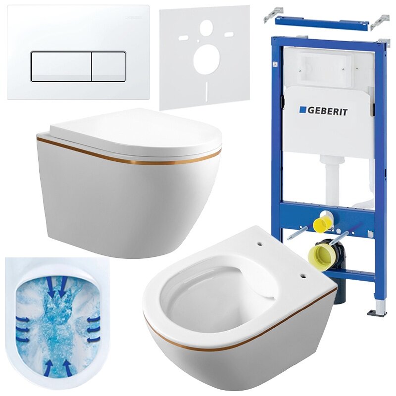 WC KOMPLEKTAS SU POTINKINIU RĖMU IR MYGTUKU WC65