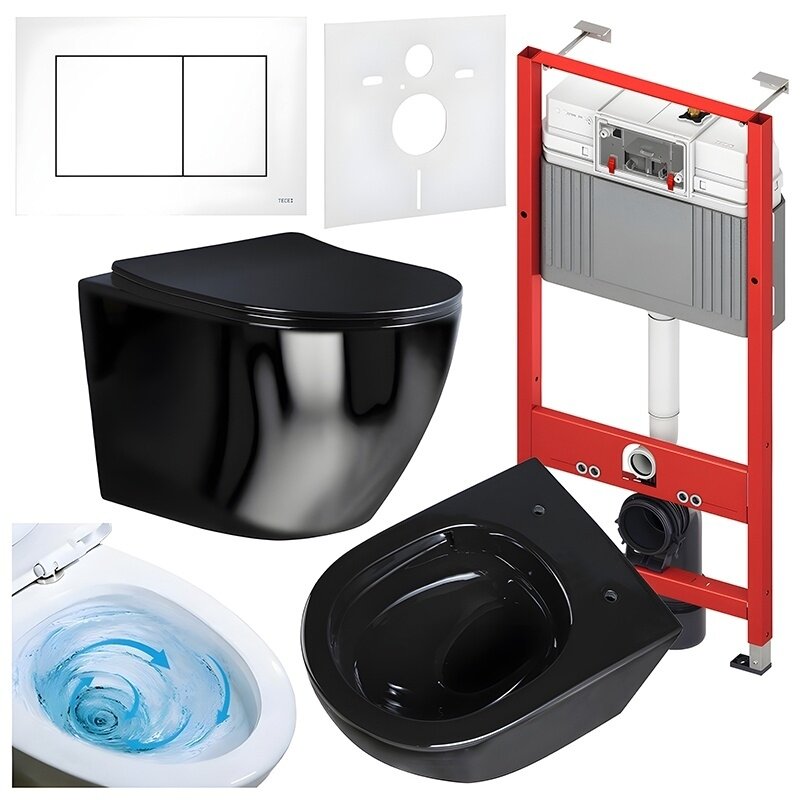 WC KOMPLEKTAS SU POTINKINIU RĖMU IR MYGTUKU WC200