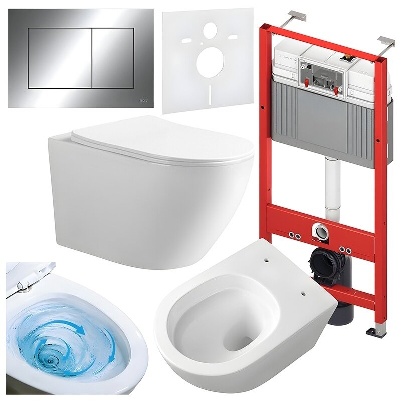 WC KOMPLEKTAS SU POTINKINIU RĖMU IR MYGTUKU WC111